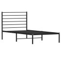 Metalowa rama łóżka z wezgłowiem, czarna, 75x190 cm Lumarko!