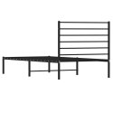 Metalowa rama łóżka z wezgłowiem, czarna, 75x190 cm Lumarko!