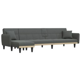 Sofa rozkładana L, ciemnoszara, 275x140x70 cm, tkanina Lumarko!
