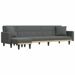 VidaXL Sofa rozkładana L, ciemnoszara, 275x140x70 cm, tkanina