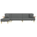 Sofa rozkładana L, ciemnoszara, 279x140x70 cm, tkanina Lumarko!