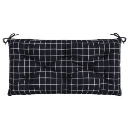 Poduszka na ławkę ogrodową, czarna w kratkę, 110x50x7 cm Lumarko!