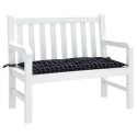 VidaXL Poduszka na ławkę ogrodową, czarna w kratkę, 110x50x7 cm