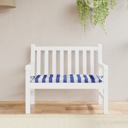 VidaXL Poduszka na ławkę ogrodową, niebiesko-białe paski, 110x50x7 cm