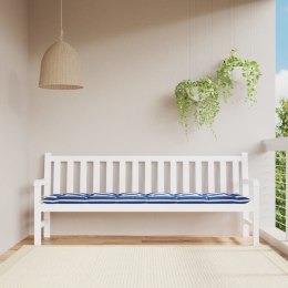 VidaXL Poduszka na ławkę ogrodową, niebiesko-białe paski, 200x50x7 cm