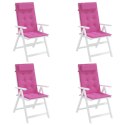 VidaXL Poduszki na krzesła z wysokim oparciem, 4 szt., różowe, tkanina