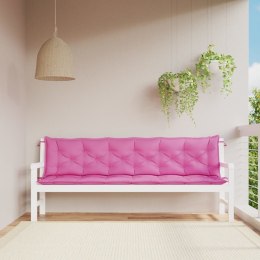 VidaXL Poduszki na ławki ogrodowe, 2 szt., różowe, 200x50x7 cm