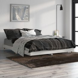 VidaXL Rama łóżka, szary dąb sonoma, 135x190cm materiał drewnopochodny
