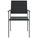 Krzesła ogrodowe, 6 szt., czarne, 54x62,5x89 cm, polirattan Lumarko!
