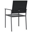 VidaXL Krzesła ogrodowe, 6 szt., czarne, 54x62,5x89 cm, polirattan
