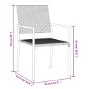VidaXL Krzesła ogrodowe, 6 szt., czarne, 54x62,5x89 cm, polirattan