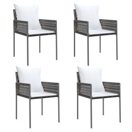 VidaXL Krzesła ogrodowe z poduszkami, 4 szt., brązowe, 54x61x83 cm
