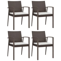VidaXL Krzesła ogrodowe z poduszkami, 4 szt., brązowe, 56,5x57x83 cm
