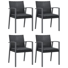 VidaXL Krzesła ogrodowe z poduszkami, 4 szt., czarne, 56,5x57x83 cm