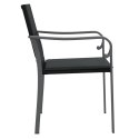 VidaXL Krzesła ogrodowe z poduszkami, 4 szt., czarne, 56x59x84 cm
