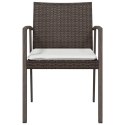 VidaXL Krzesła ogrodowe z poduszkami, 6 szt., brązowe, 56,5x57x83 cm