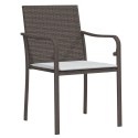 VidaXL Krzesła ogrodowe z poduszkami, 6 szt., brązowe, 56x59x84 cm