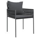 Krzesła ogrodowe z poduszkami, 6 szt., czarne, 54x61x83 cm Lumarko!