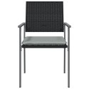 VidaXL Krzesła ogrodowe z poduszkami, 6 szt., czarne, 54x62,5x89 cm