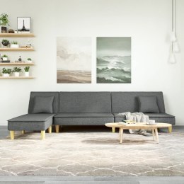 VidaXL Sofa rozkładana L, ciemnoszara, 255x140x70 cm, tkanina