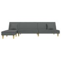 VidaXL Sofa rozkładana L, ciemnoszara, 255x140x70 cm, tkanina