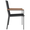 VidaXL Krzesła ogrodowe, 4 szt, czarne, 55x61,5x90cm, textilene i stal