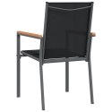 VidaXL Krzesła ogrodowe, 4 szt, czarne, 55x61,5x90cm, textilene i stal