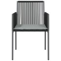 Krzesła ogrodowe z poduszkami, 6 szt., czarne, 54x60,5x83,5 cm Lumarko!