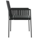 Krzesła ogrodowe z poduszkami, 6 szt., czarne, 54x60,5x83,5 cm Lumarko!