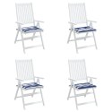 Poduszki na krzesła ogrodowe, 4 szt, niebiesko-białe, 50x50x3cm Lumarko!