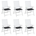 VidaXL Poduszki na krzesła ogrodowe, 6 szt, czarne w kratę, 40x40x3 cm