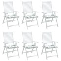 Poduszki na krzesła ogrodowe, 6 szt., wzór w liście, 50x50x3 cm Lumarko!