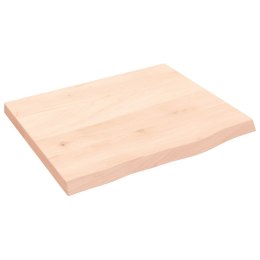 VidaXL Półka, 60x50x4 cm, surowe lite drewno dębowe