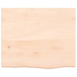 VidaXL Półka, 60x50x4 cm, surowe lite drewno dębowe