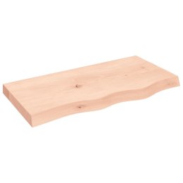 VidaXL Półka, 80x40x6 cm, surowe lite drewno dębowe