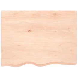 VidaXL Półka, 80x60x2 cm, surowe lite drewno dębowe
