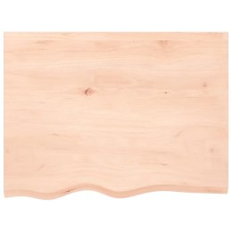VidaXL Półka, 80x60x4 cm, surowe lite drewno dębowe