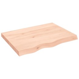VidaXL Półka, 80x60x6 cm, surowe lite drewno dębowe