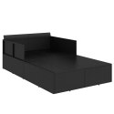 VidaXL Leżak z poduszką, czarny, 182x118x63 cm, rattan PE