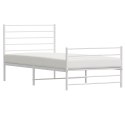 VidaXL Metalowa rama łóżka z wezgłowiem i zanóżkiem, biała, 80x200 cm