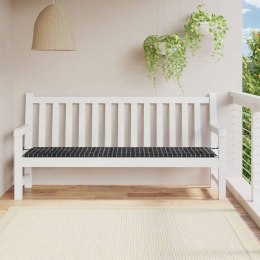 VidaXL Poduszka na ławkę ogrodową, czarna krata, 200x50x3 cm