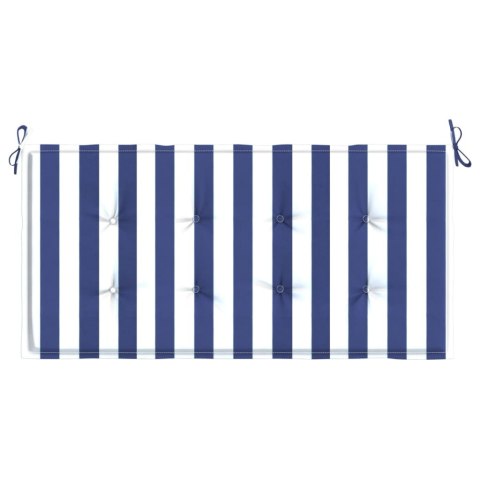 VidaXL Poduszka na ławkę ogrodową, niebiesko-białe paski, 120x50x3 cm