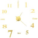 Zegar ścienny 3D, nowoczesny design, 100 cm, XXL, złoty Lumarko!