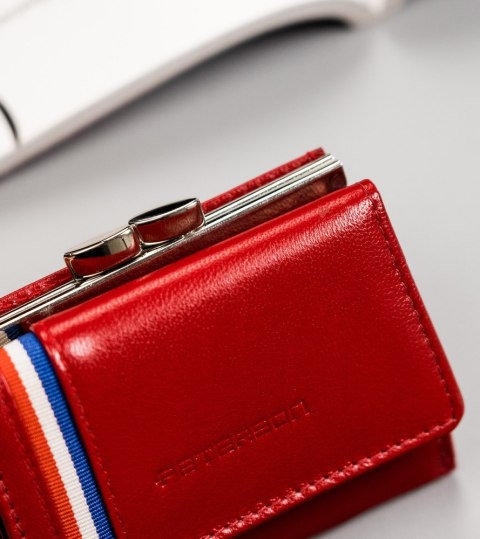 Mały, skórzany portfel damski z systemem RFID Protect — Peterson Lumarko!