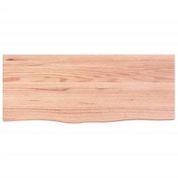 Półka, jasnobrązowa, 100x40x4cm, lakierowane lite drewno dębowe Lumarko!
