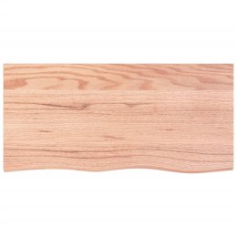 Półka, jasnobrązowa, 100x50x6cm, lakierowane lite drewno dębowe Lumarko!