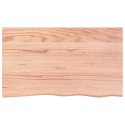 VidaXL Półka, jasnobrązowa, 100x60x4cm, lakierowane lite drewno dębowe