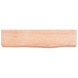 Półka, jasnobrązowa, 40x10x6 cm, lakierowane lite drewno dębowe Lumarko!