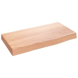 Półka, jasnobrązowa, 40x20x4 cm, lakierowane lite drewno dębowe Lumarko!