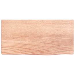 Półka, jasnobrązowa, 40x20x4 cm, lakierowane lite drewno dębowe Lumarko!